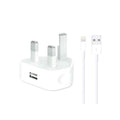 Iphone Usb 5W Power Adaptor UK Pin With Lightning to Usb Cable